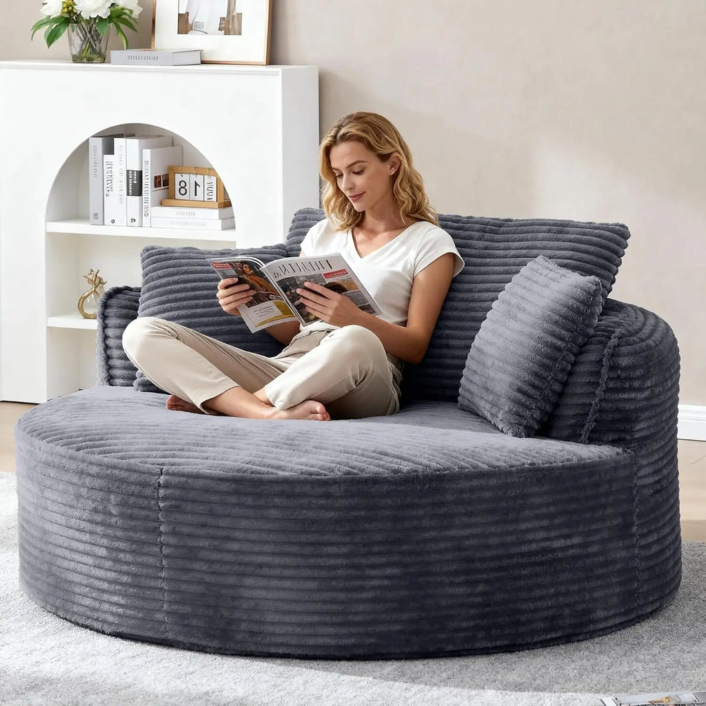 The Rovalto Grey Circle Lounge Couch