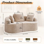 The Arvessa Beige Loveseat Cloud Couch