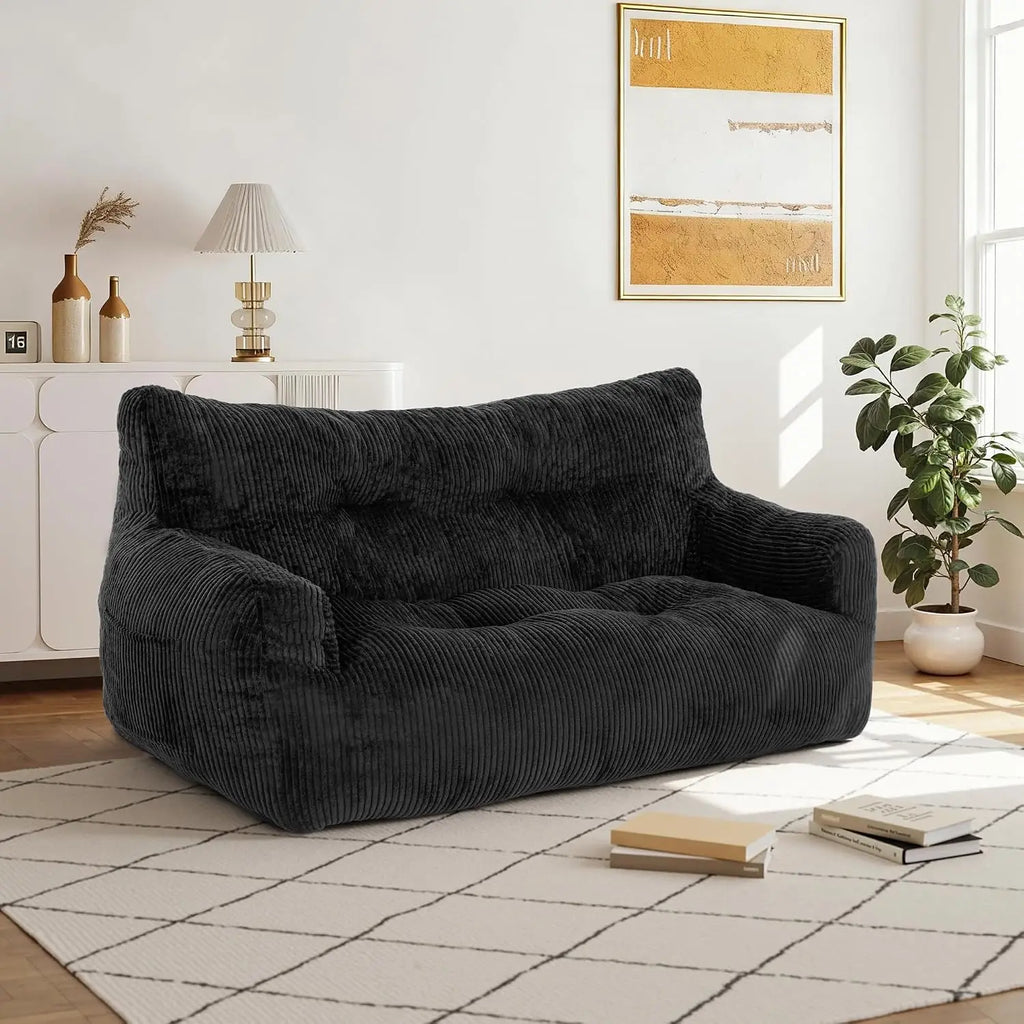 The Vortan Black Deep Seat Boneless Sofa