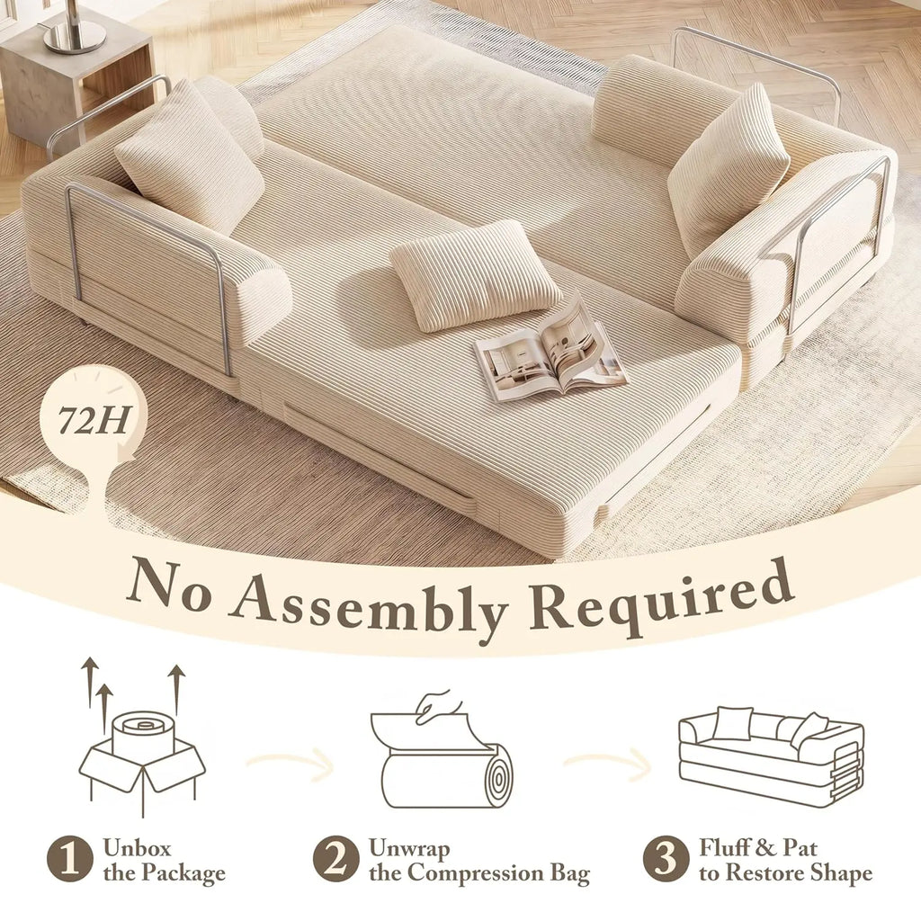 The Alviero Beige Sleeper Couch