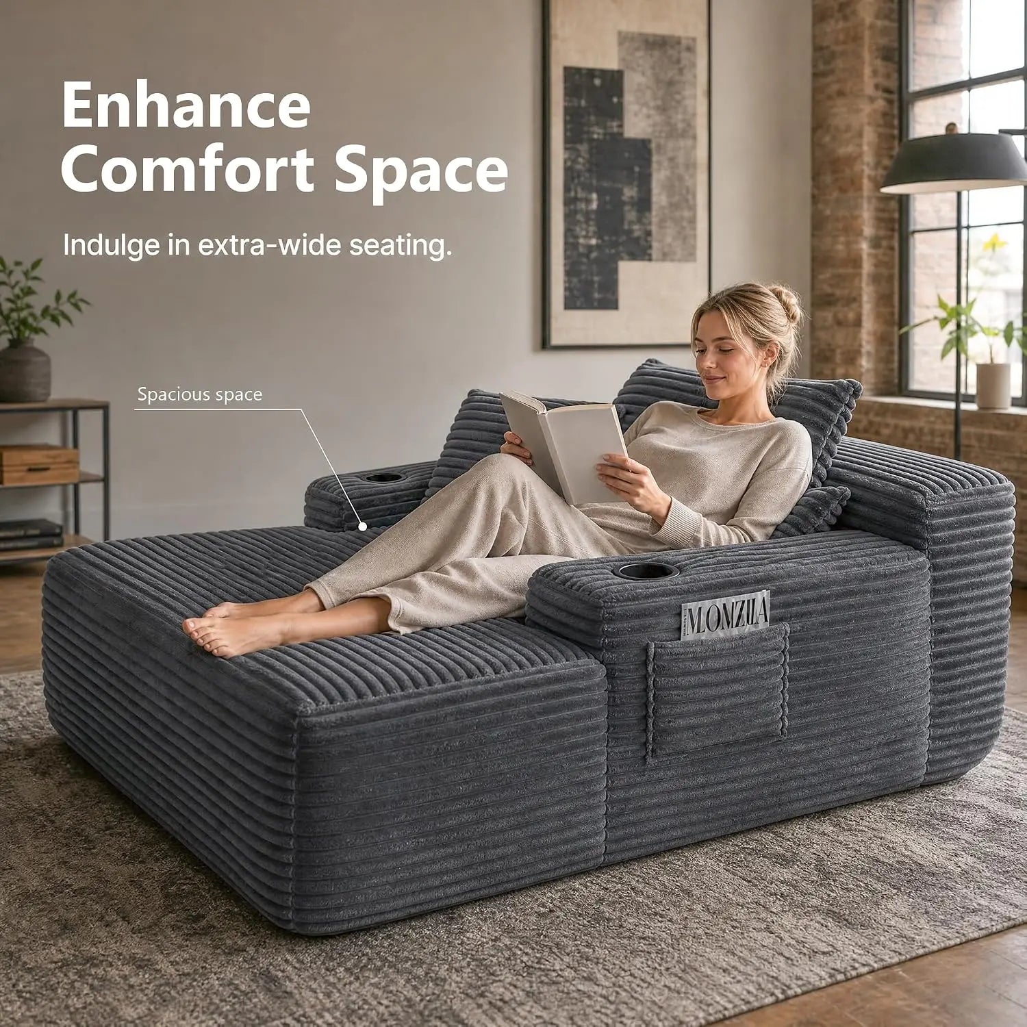 The Calvessa Grey Boneless Sofa Bed