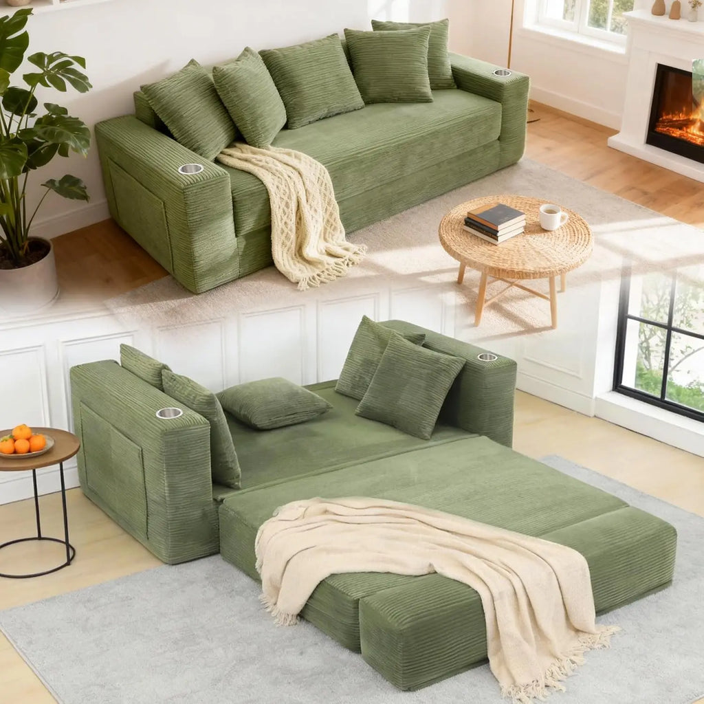 The Velaro Green Convertible Sofa Bed