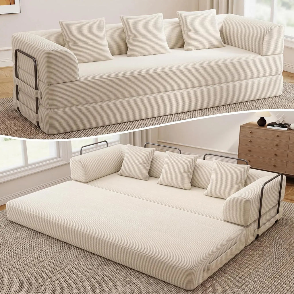 The Alviero Beige Sleeper Couch