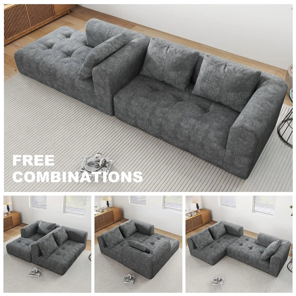 The Renova Black Chaise Lounge Couch