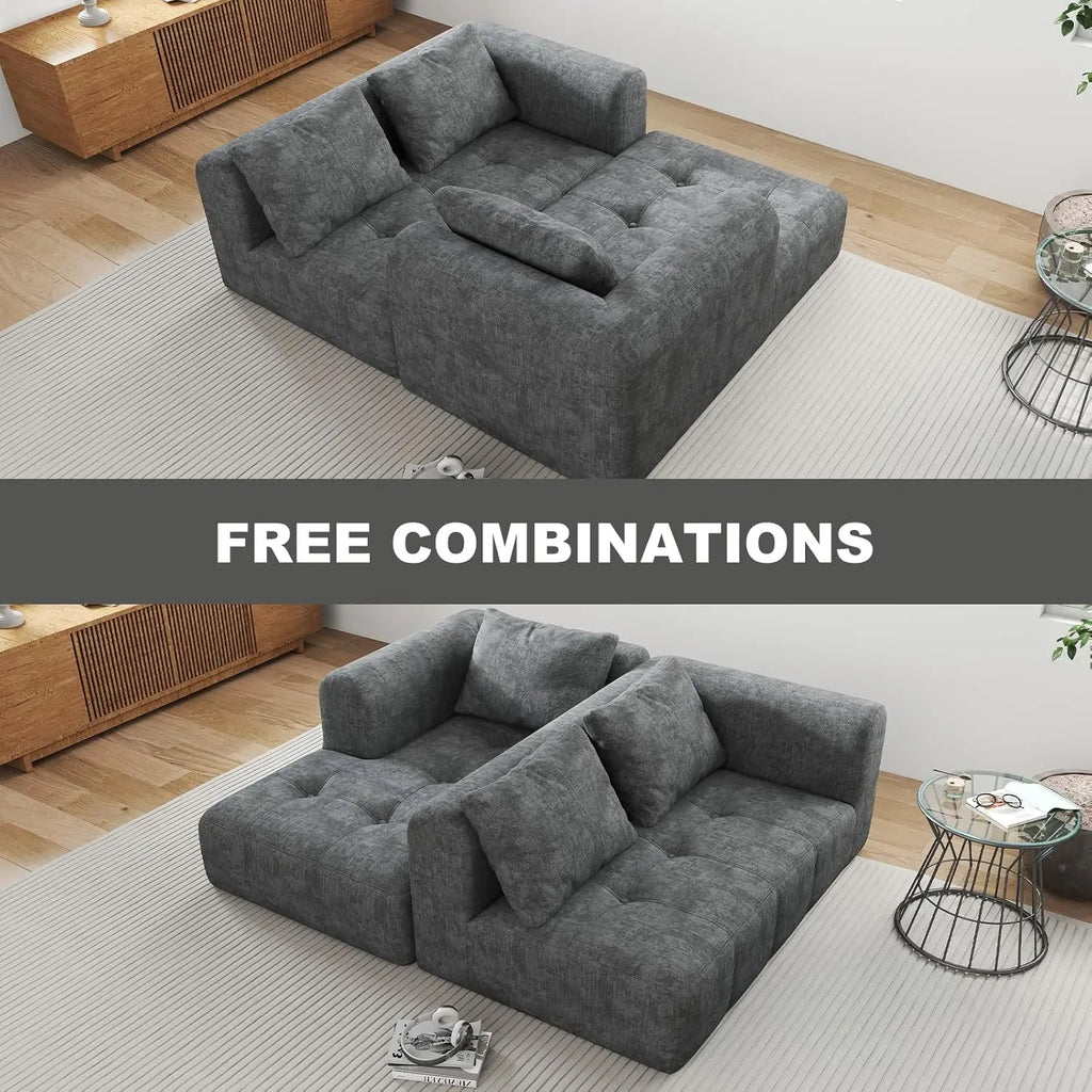 The Renova Grey Chaise Lounge Couch