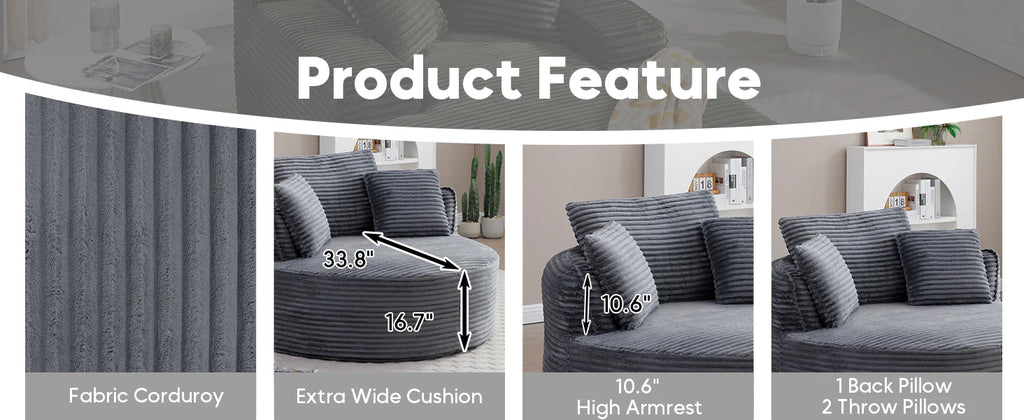 The Rovalto Blue Circle Lounge Couch