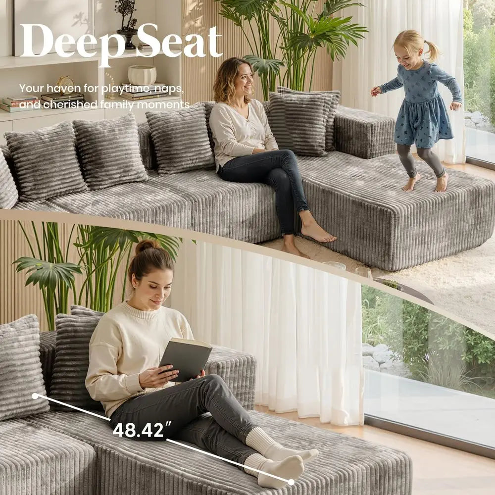The Arkena Taupe U-Shaped Sectional Sofa