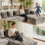 The Arkena Taupe U-Shaped Sectional Sofa