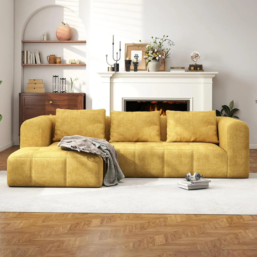 The Renova Yellow Chaise Lounge Couch