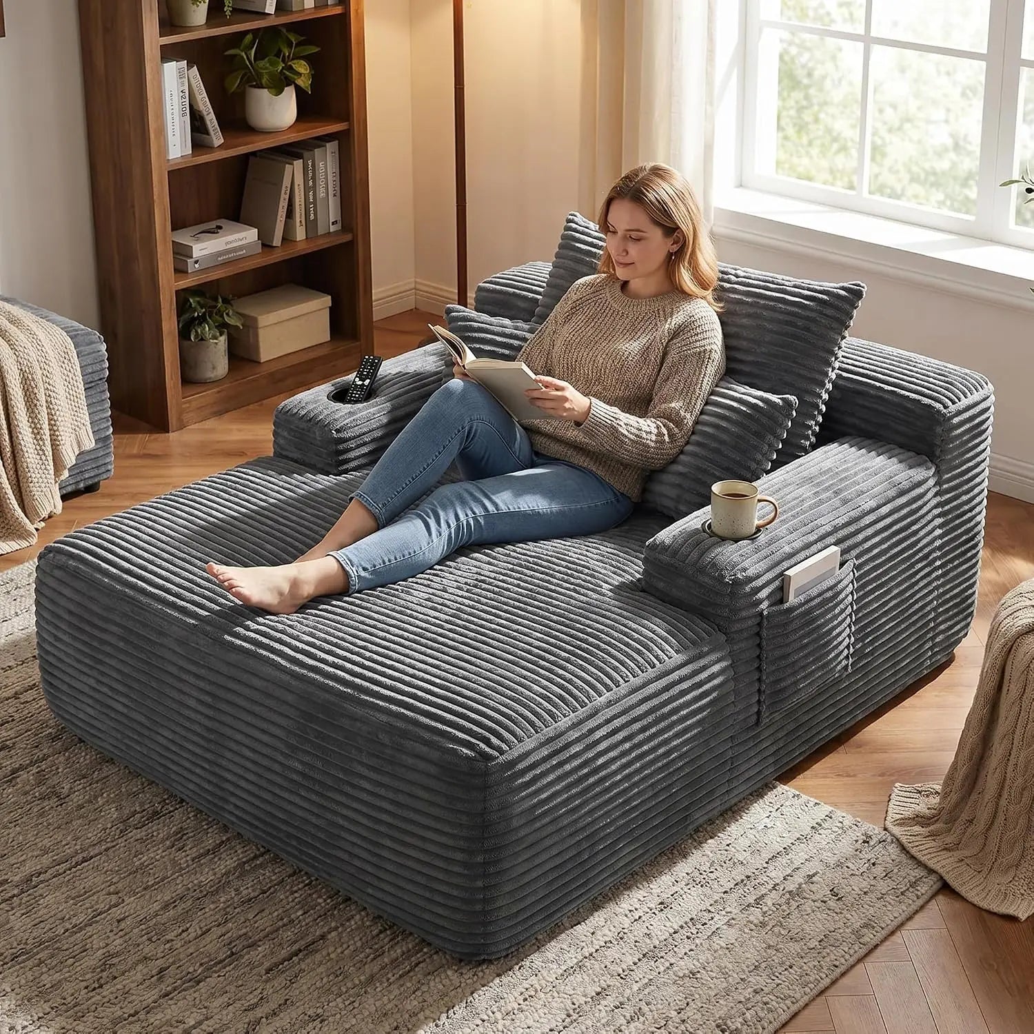 The Calvessa Grey Boneless Sofa Bed