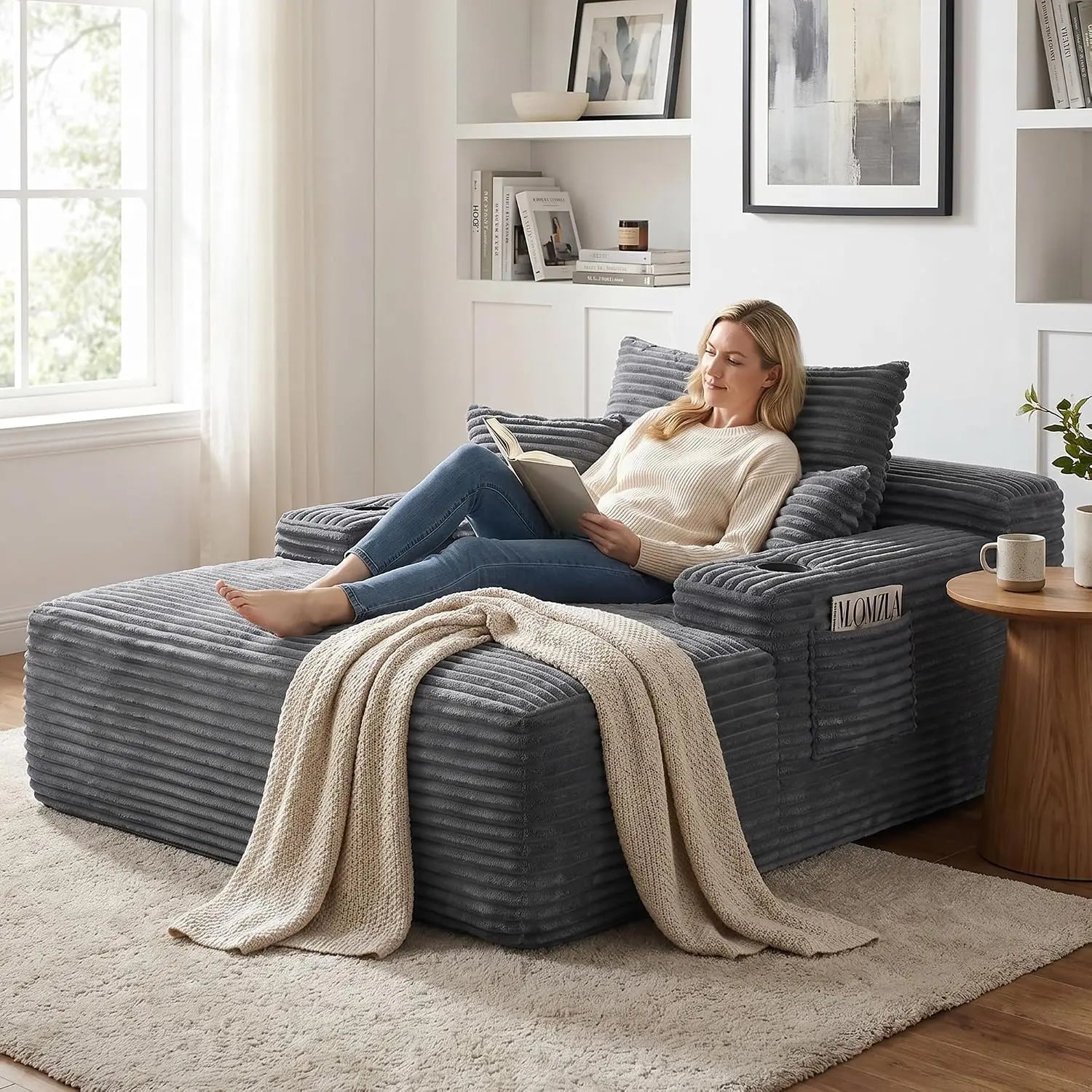 The Calvessa Grey Boneless Sofa Bed