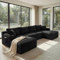 The Avrion Black U-Shaped Sectional Sofa