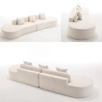 The Vionna Ivory Curved Cloud Sofa