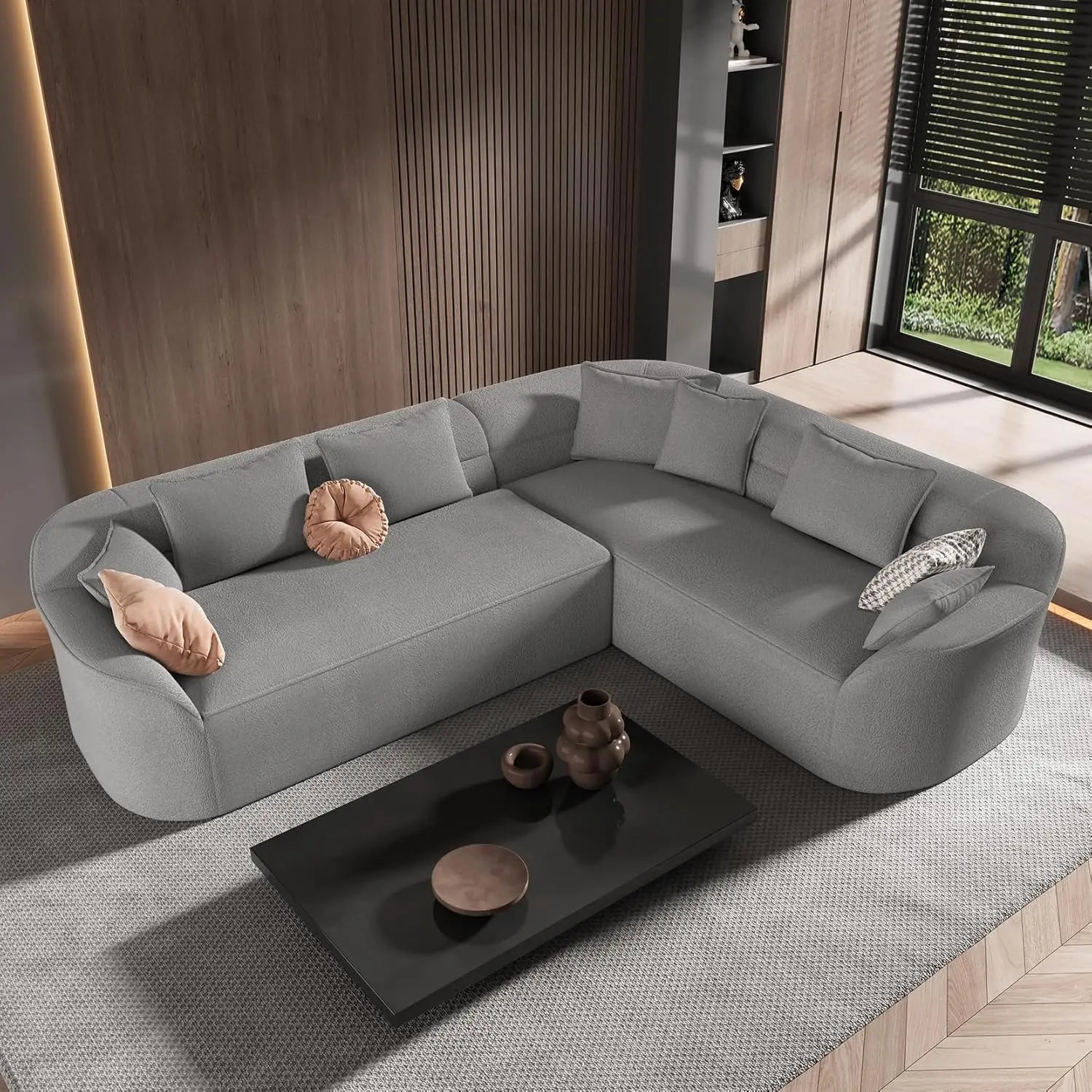 The Ravello Grey L-Shaped Sectional Sofa