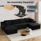 The Avrion Navy U-Shaped Sectional Sofa