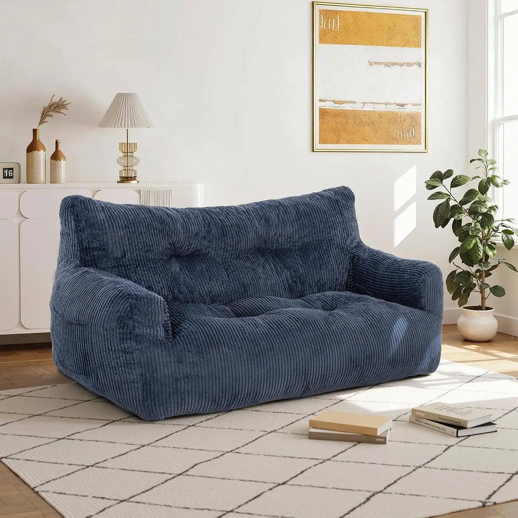 The Vortan Blue Deep Seat Boneless Sofa