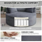 The Rovalto Charcoal Circle Lounge Couch