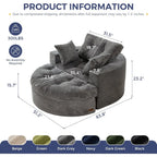 The Caelix Grey Corduroy Cloud Couch
