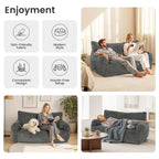 The Vortan Grey Deep Seat Boneless Sofa