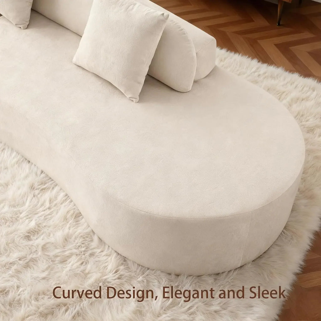 The Vionna Ivory Curved Cloud Sofa