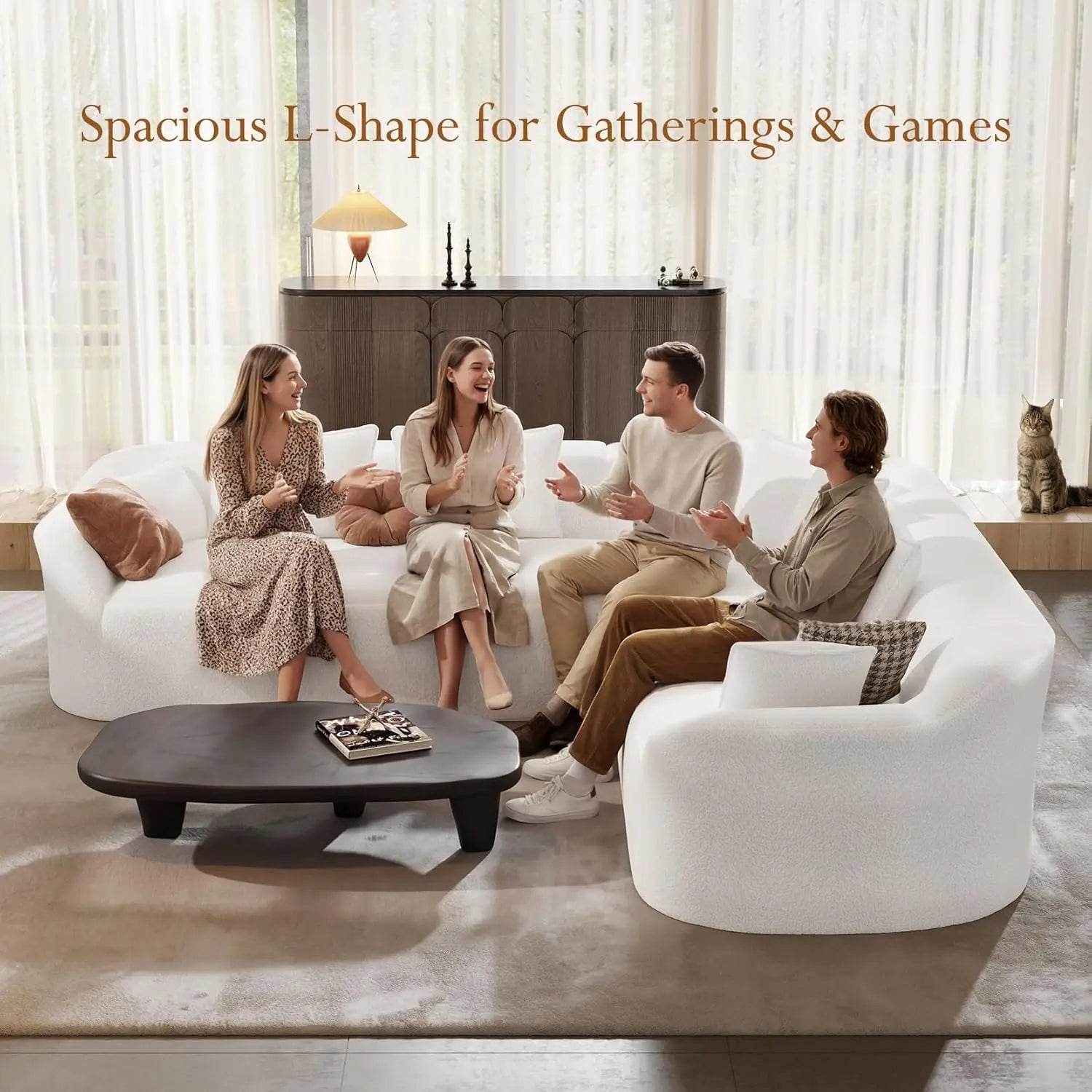 The Ravello White L-Shaped Sectional Sofa