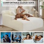 The Mavelle Ivory Boneless Sofa Bed