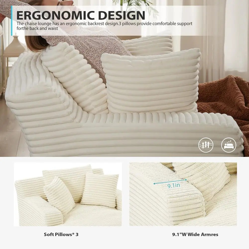 The Mavelle Ivory Boneless Sofa Bed