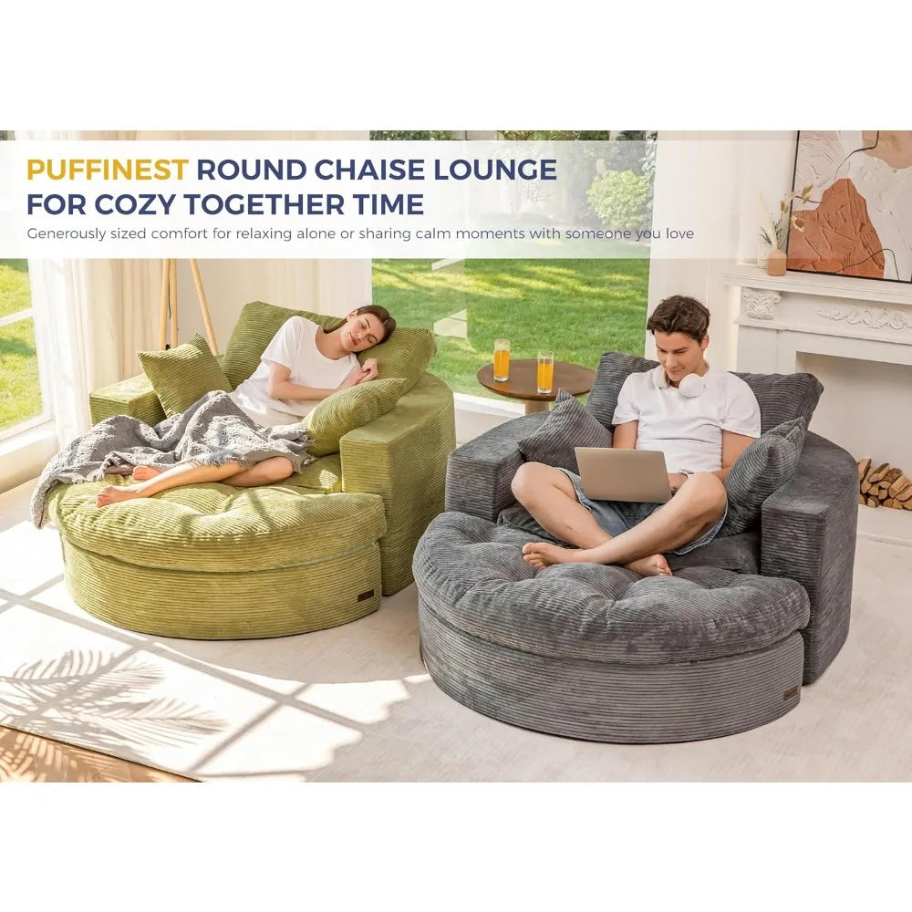 The Caelix Grey Corduroy Cloud Couch