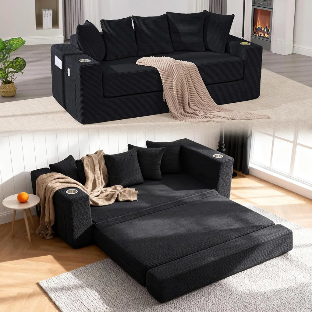The Velaro Black Convertible Sofa Bed