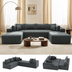 The Dravelle Grey U-Shaped Sectional Sofa