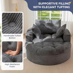 The Caelix Grey Corduroy Cloud Couch