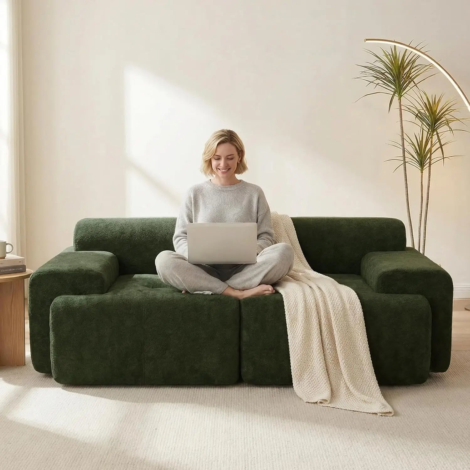The Veylan Green Loveseat Sofa