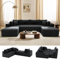 The Dravelle Black U-Shaped Sectional Sofa