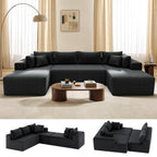 The Dravelle Black U-Shaped Sectional Sofa