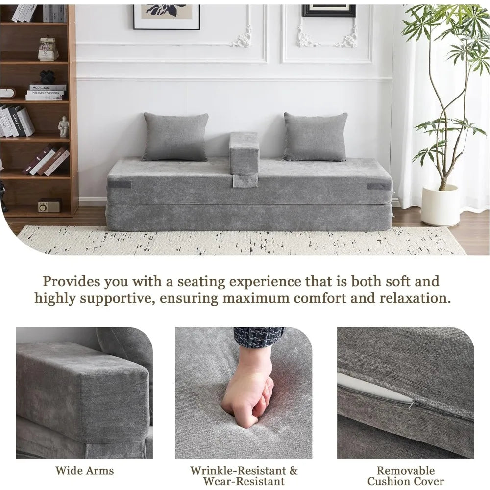 The Ashvane Green Convertible Sleeper Couch
