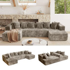 The Arkena Taupe U-Shaped Sectional Sofa