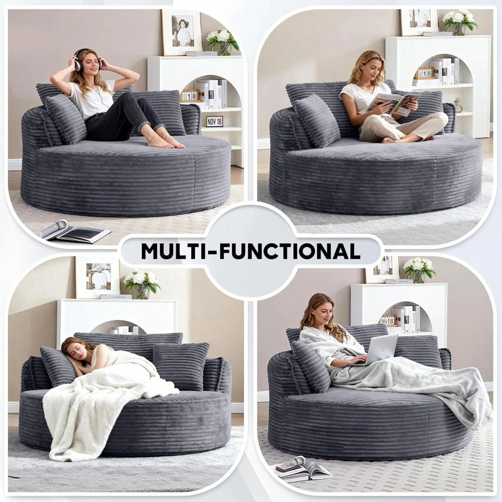 The Rovalto White Circle Lounge Couch