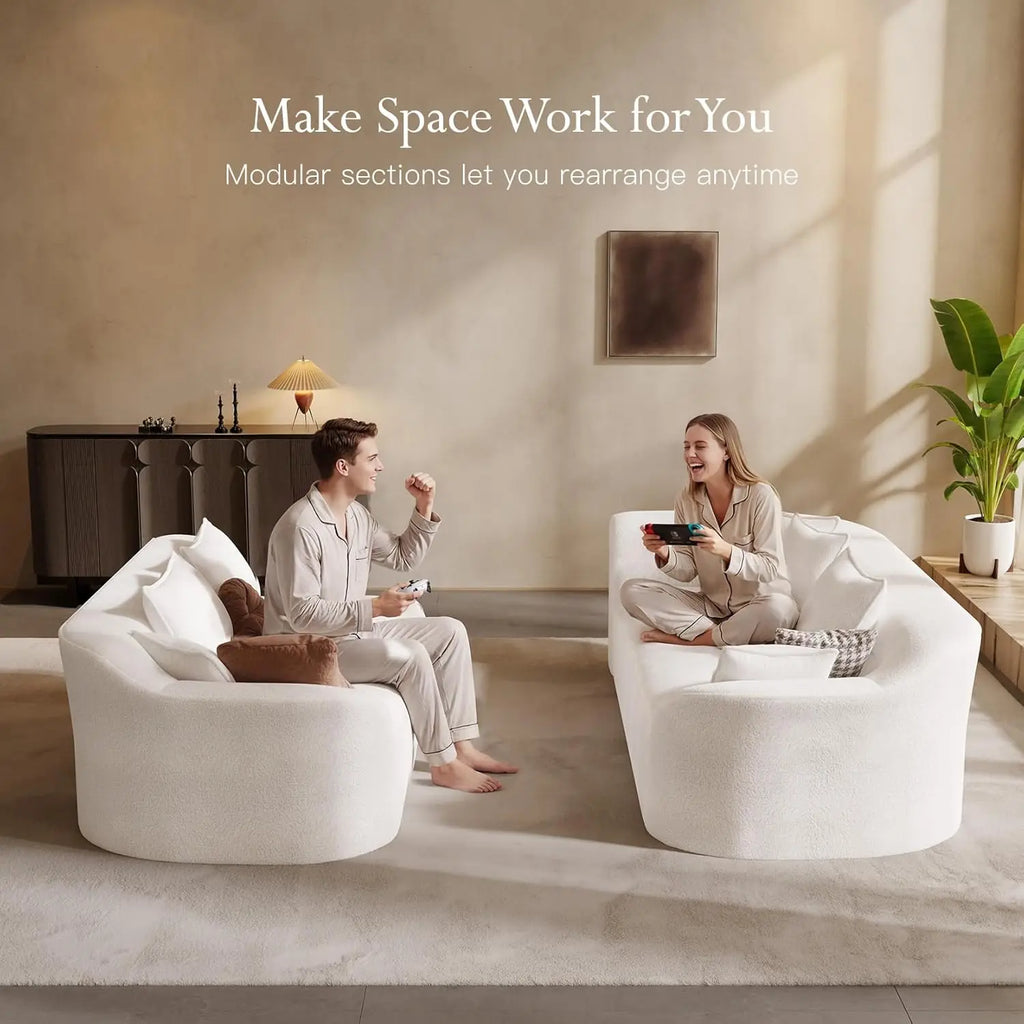 The Ravello White L-Shaped Sectional Sofa