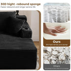 The Avrion Black U-Shaped Sectional Sofa
