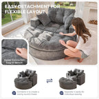 The Caelix Grey Corduroy Cloud Couch