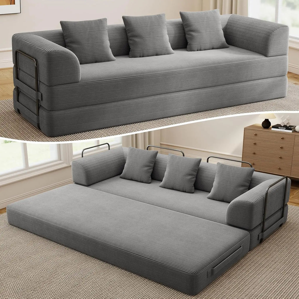 The Alviero Grey Sleeper Couch