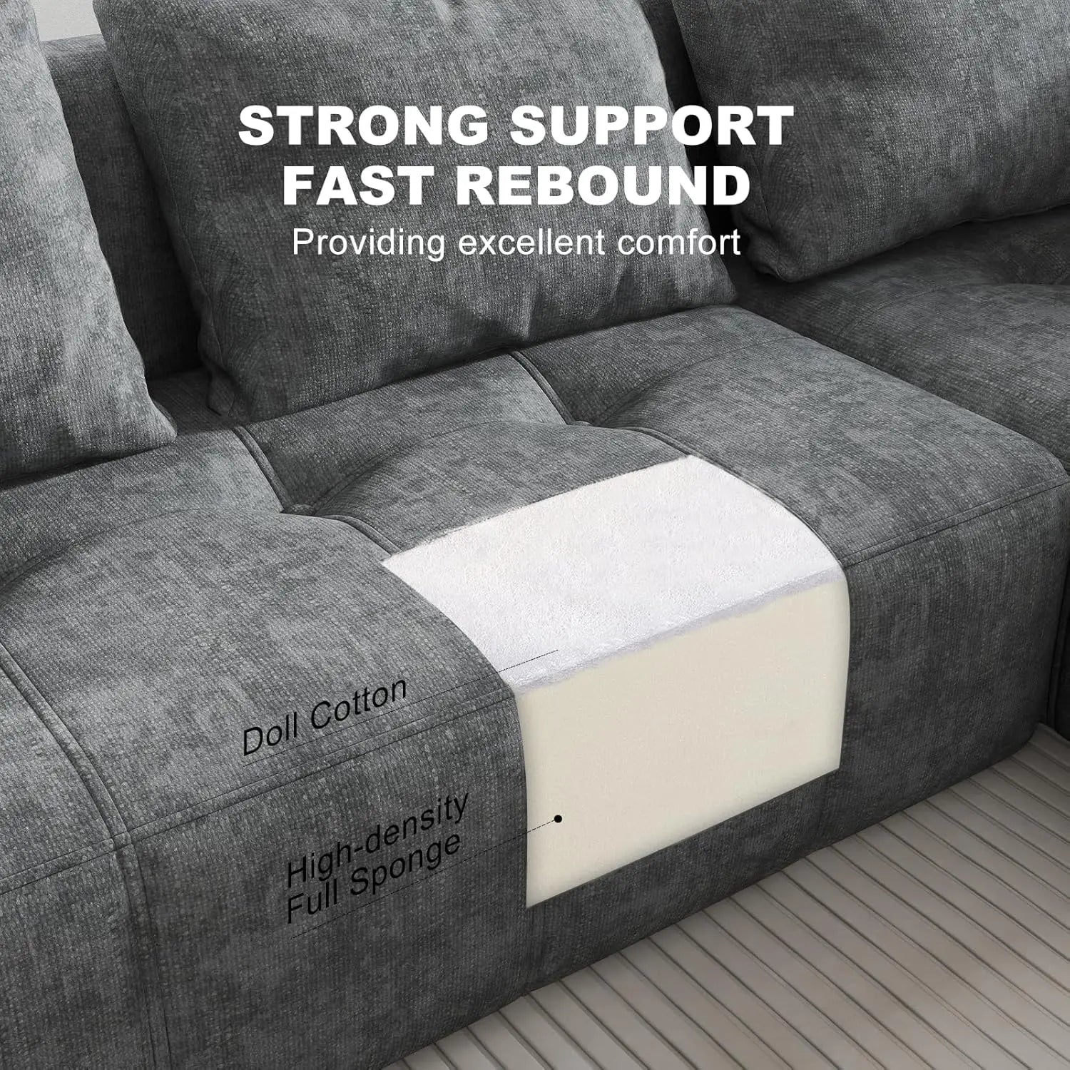 The Renova Blue Chaise Lounge Couch