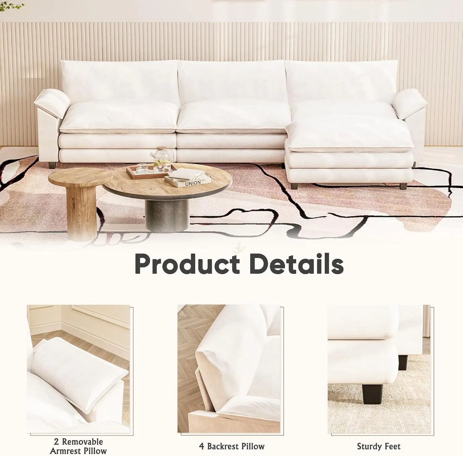 The Varenzo Grey L-Sectional Sofa