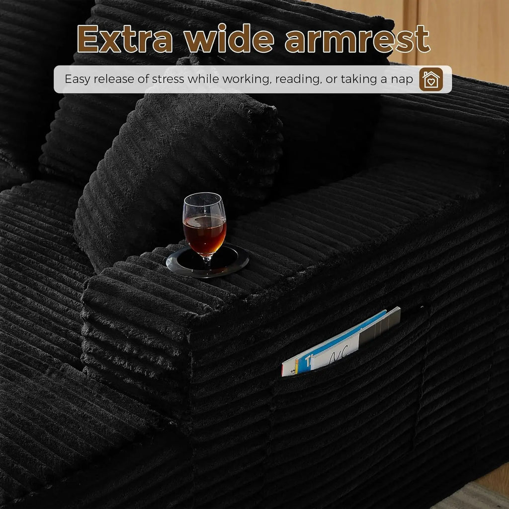 The Avrion Navy U-Shaped Sectional Sofa