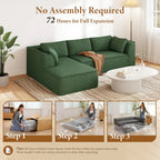 The Vellano Green L-Shaped Cloud Couch