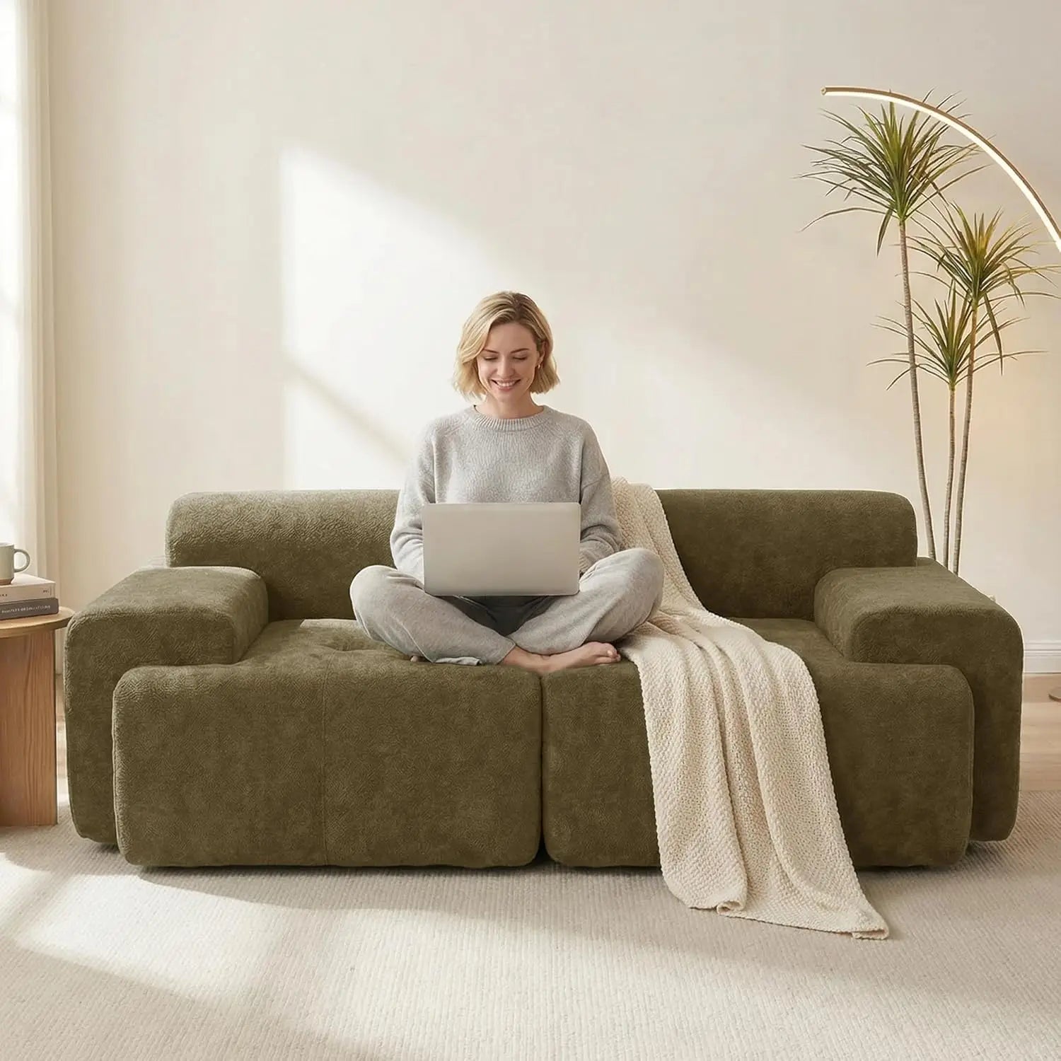 The Veylan Khaki Loveseat Sofa