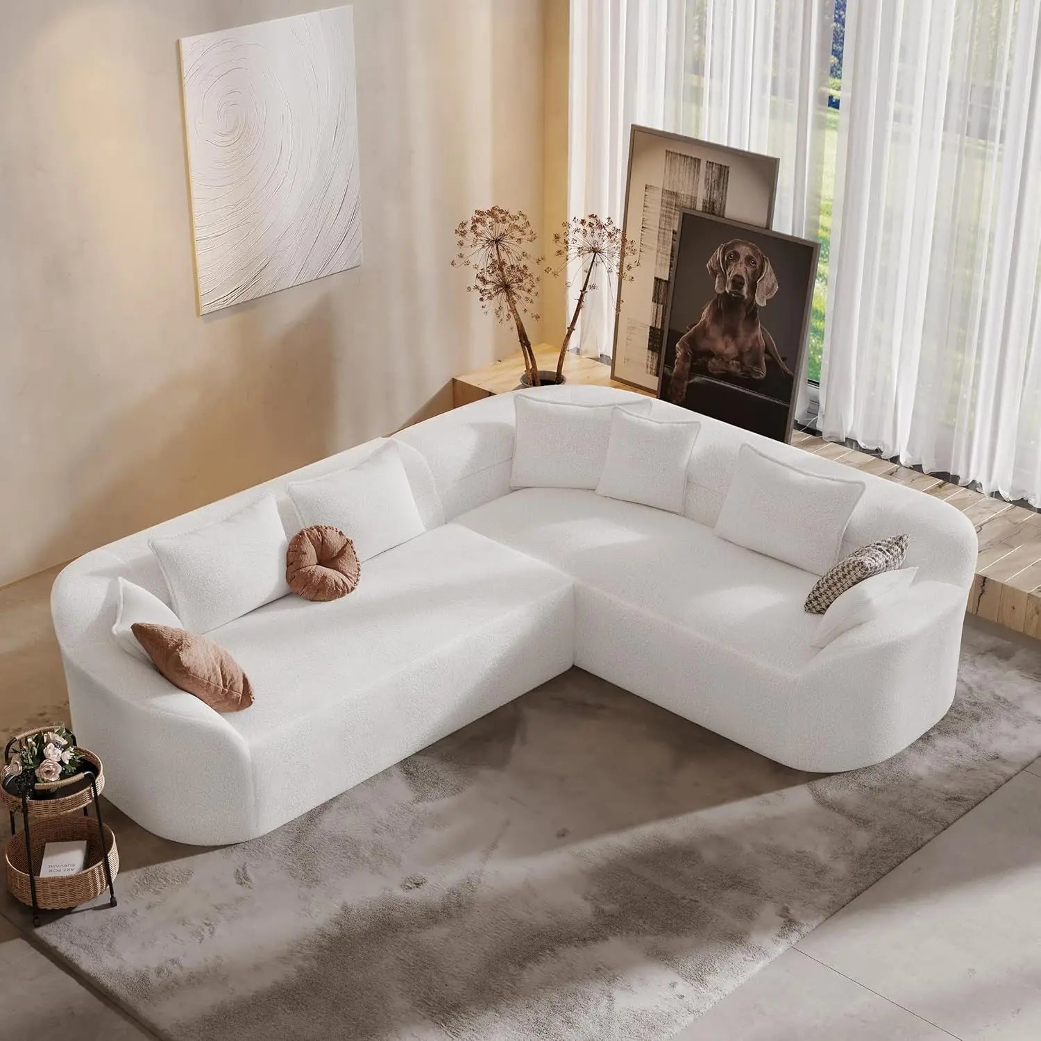 The Ravello White L-Shaped Sectional Sofa