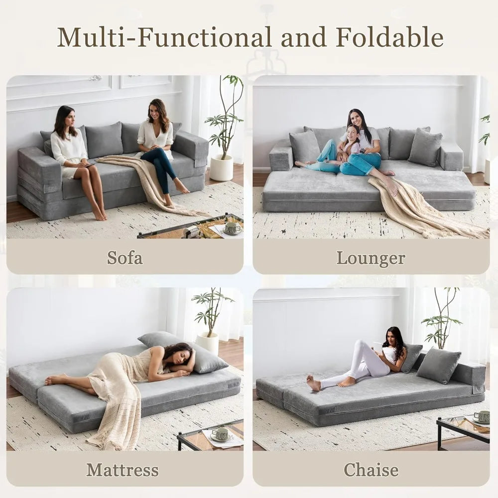 The Ashvane Green Convertible Sleeper Couch