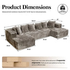 The Arkena Taupe U-Shaped Sectional Sofa