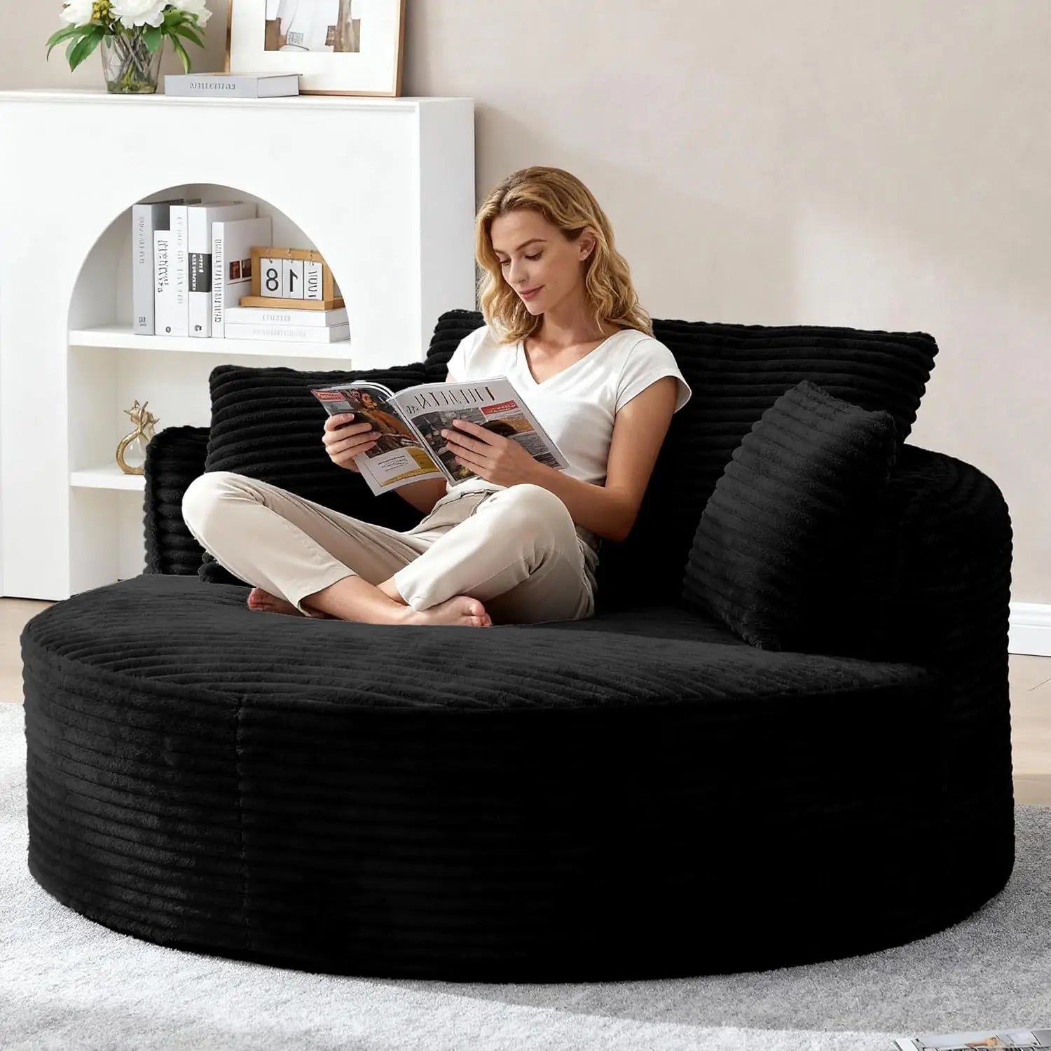 The Rovalto Charcoal Circle Lounge Couch
